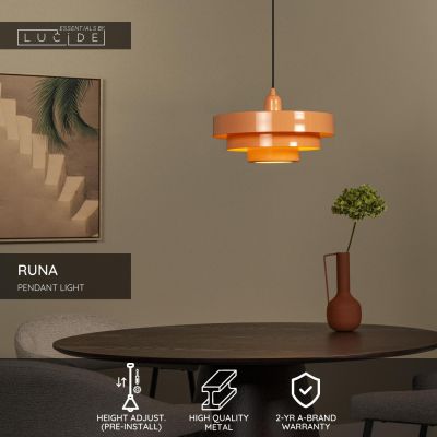 Lucide RUNA - Pendant light - Ø 35 cm - 1xE27 - Pink